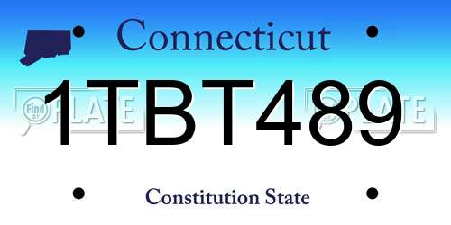 1TBT489 Connecticut License Plate