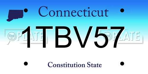 1TBV57 Connecticut License Plate