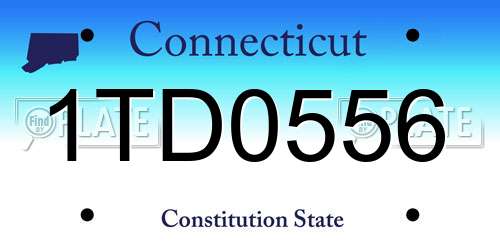 1TD0556 Connecticut License Plate