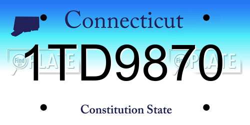 1TD9870 Connecticut License Plate