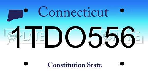 1TDO556 Connecticut License Plate