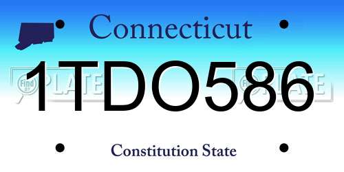 1TDO586 Connecticut License Plate