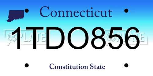 1TDO856 Connecticut License Plate