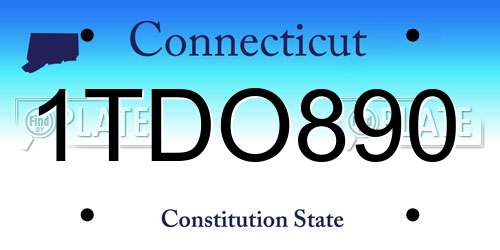 1TDO890 Connecticut License Plate