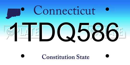1TDQ586 Connecticut License Plate