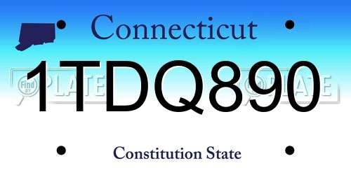 1TDQ890 Connecticut License Plate