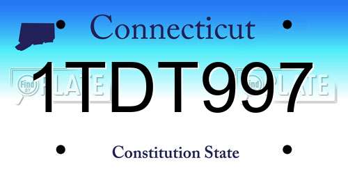 1TDT997 Connecticut License Plate