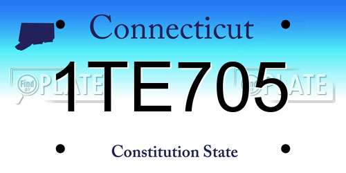 1TE705 Connecticut License Plate