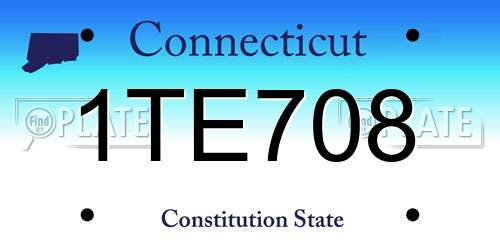 1TE708 Connecticut License Plate