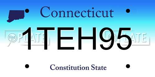 1TEH95 Connecticut License Plate