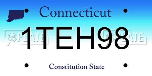 1TEH98 Connecticut License Plate