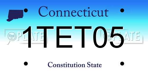 1TET05 Connecticut License Plate