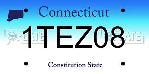 1TEZ08 Connecticut License Plate