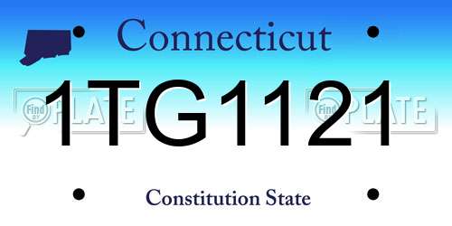 1TG1121 Connecticut License Plate