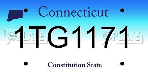 1TG1171 Connecticut License Plate