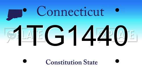 1TG1440 Connecticut License Plate