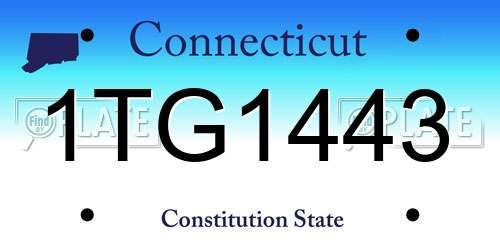 1TG1443 Connecticut License Plate
