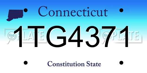 1TG4371 Connecticut License Plate