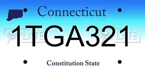 1TGA321 Connecticut License Plate