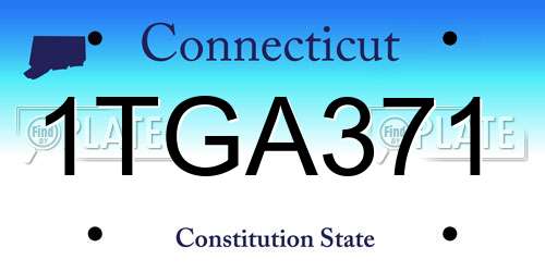 1TGA371 Connecticut License Plate