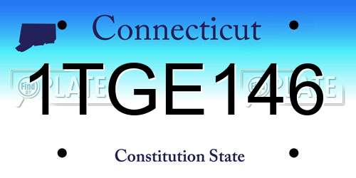 1TGE146 Connecticut License Plate