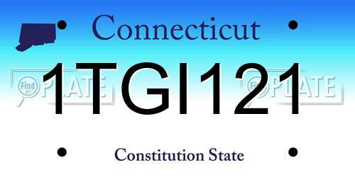 1TGI121 Connecticut License Plate