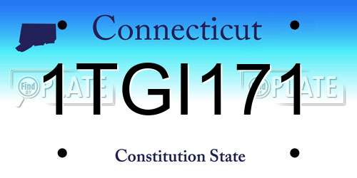 1TGI171 Connecticut License Plate