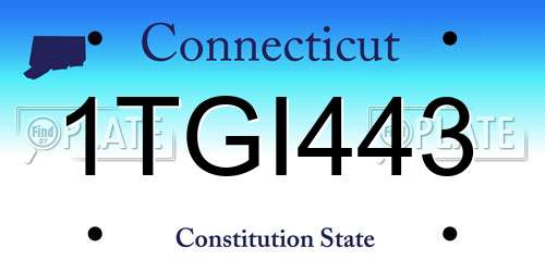 1TGI443 Connecticut License Plate