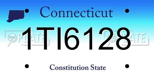 1TI6128 Connecticut License Plate