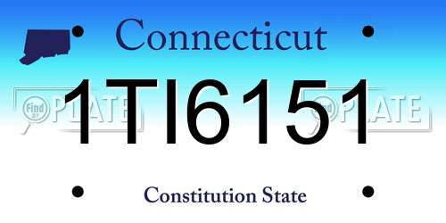 1TI6151 Connecticut License Plate