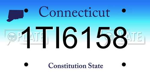 1TI6158 Connecticut License Plate
