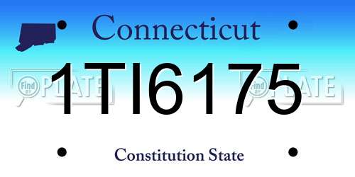 1TI6175 Connecticut License Plate