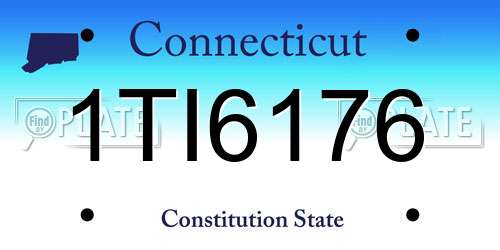 1TI6176 Connecticut License Plate