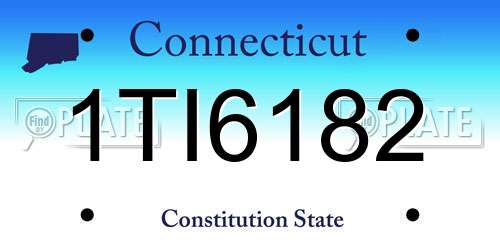 1TI6182 Connecticut License Plate