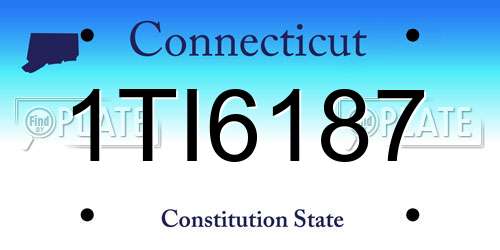 1TI6187 Connecticut License Plate