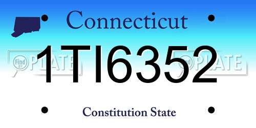 1TI6352 Connecticut License Plate