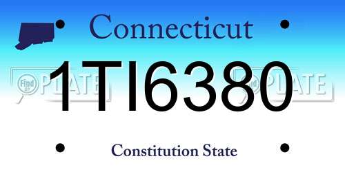 1TI6380 Connecticut License Plate