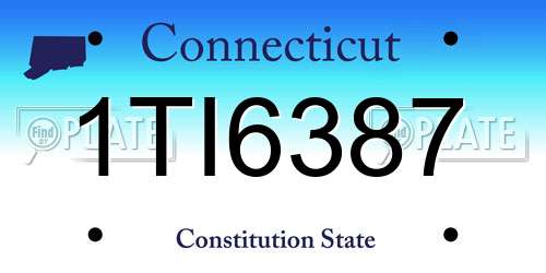 1TI6387 Connecticut License Plate