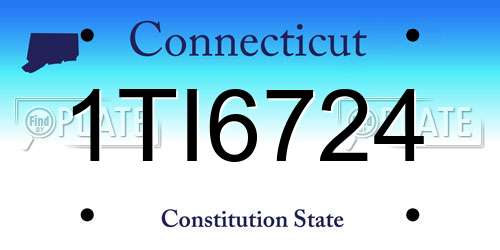 1TI6724 Connecticut License Plate