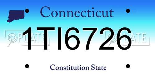 1TI6726 Connecticut License Plate