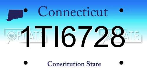 1TI6728 Connecticut License Plate