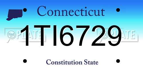 1TI6729 Connecticut License Plate