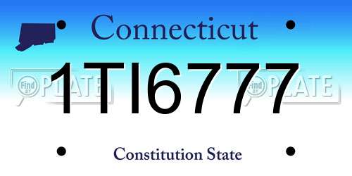 1TI6777 Connecticut License Plate