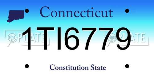 1TI6779 Connecticut License Plate