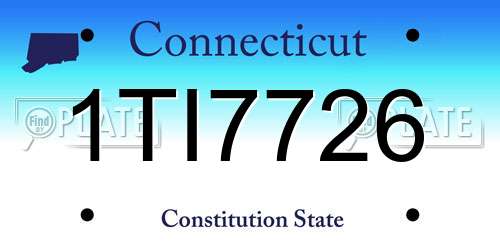 1TI7726 Connecticut License Plate