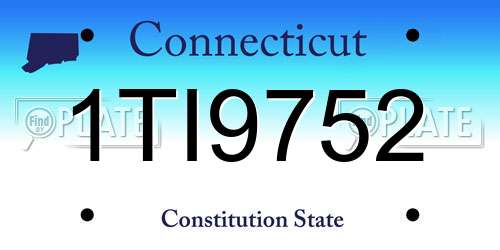1TI9752 Connecticut License Plate