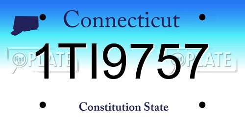 1TI9757 Connecticut License Plate