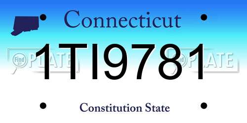 1TI9781 Connecticut License Plate