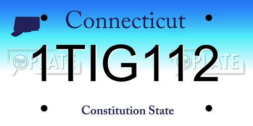 1TIG112 Connecticut License Plate