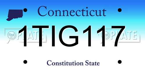 1TIG117 Connecticut License Plate